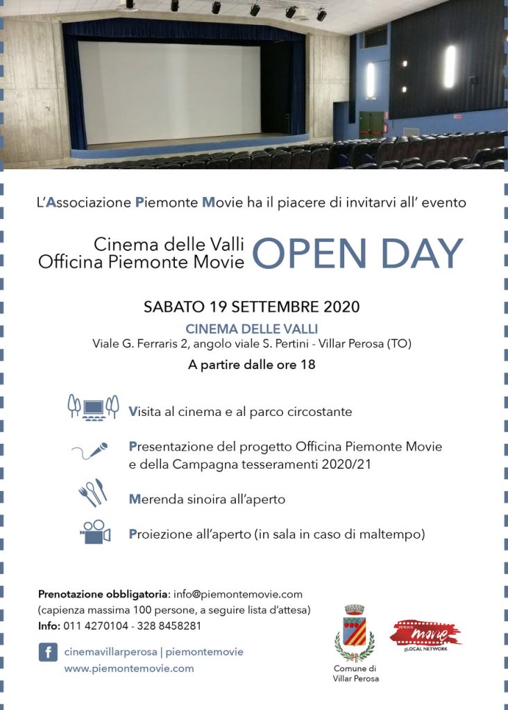 Open day al Cinema delle Valli e Officina Piemonte Movie
