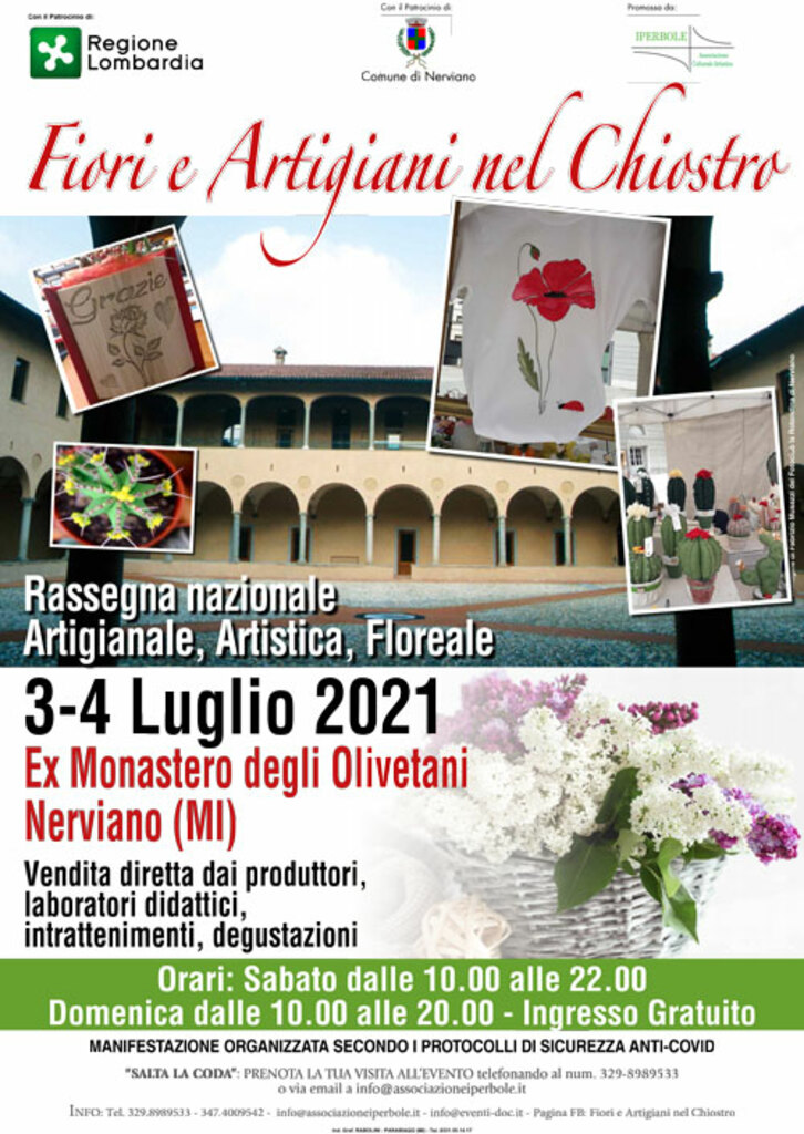 Fiori e artigiani nel chiostro del Monastero degli Olivetani