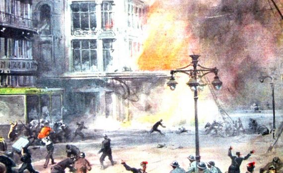 I Disegni di Achille Beltrame: "Lo spaventoso incendio nel centro di Marsiglia"