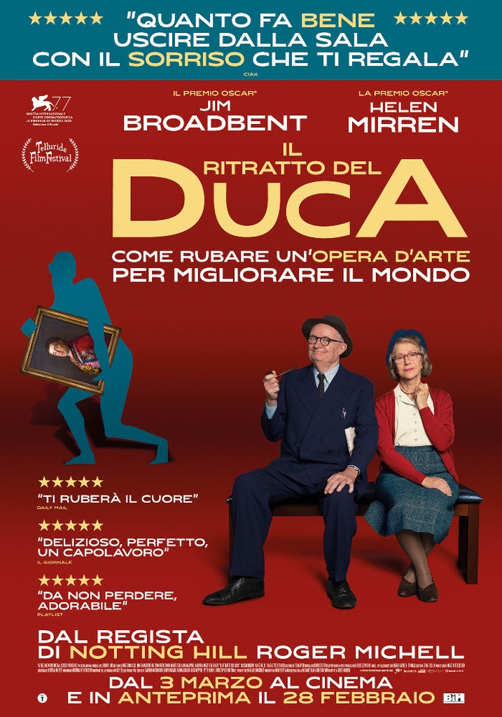 "Il ritratto del Duca" con Helen Mirren e Jim Broadbent al Cinema